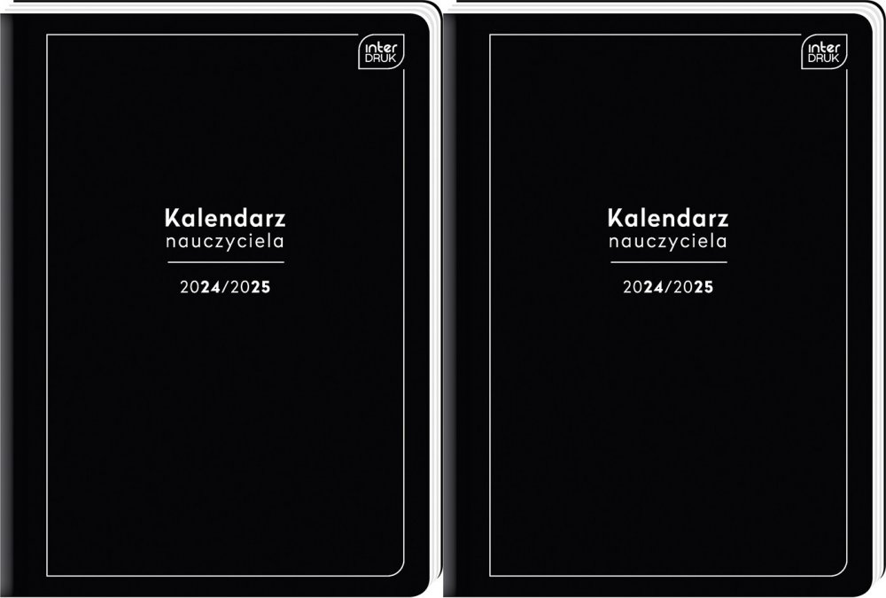 2x Kalendarz Nauczyciela 2024/2025, Interdruk, Black, A5, dzienny, 352 strony