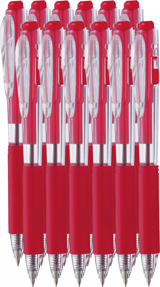 12x Długopis Pentel, BK 437, 0.7mm, czerwony