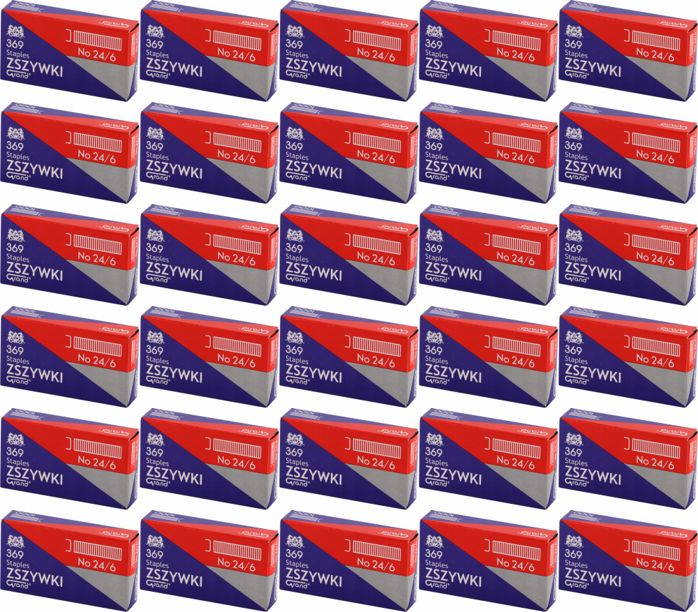30x Zszywki Grand, 24/6, 1000 sztuk, srebrny