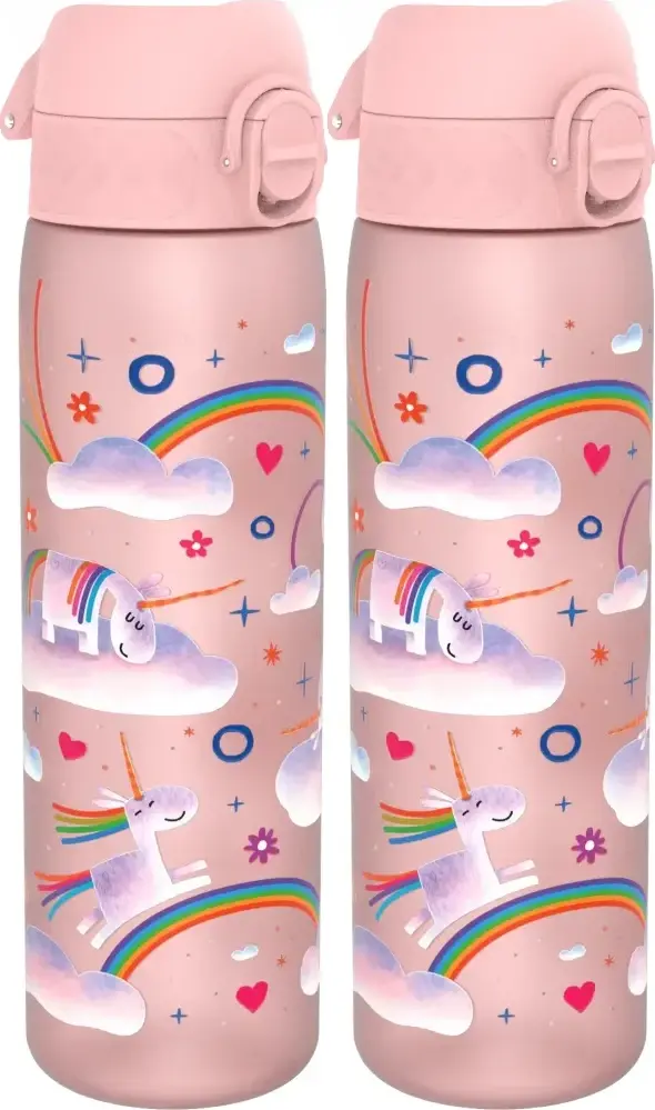 2x Bidon ION8 Unicorn Rainbows, recyclon/tritan, 500ml, różowy
