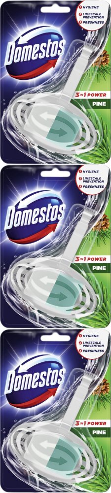 3x Kostka do WC z koszyczkiem Domestos, 3w1, Pine, 35g