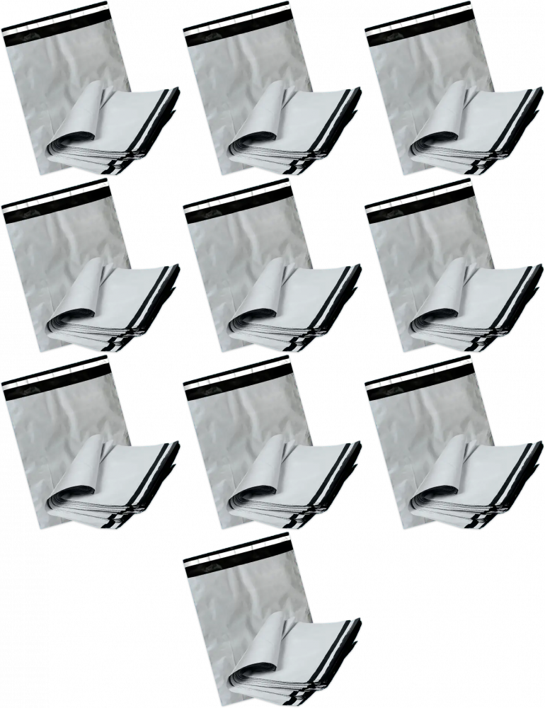 10x Foliopaki kurierskie 03 NC, HK, 240x350+50 mm, 100 sztuk, szary