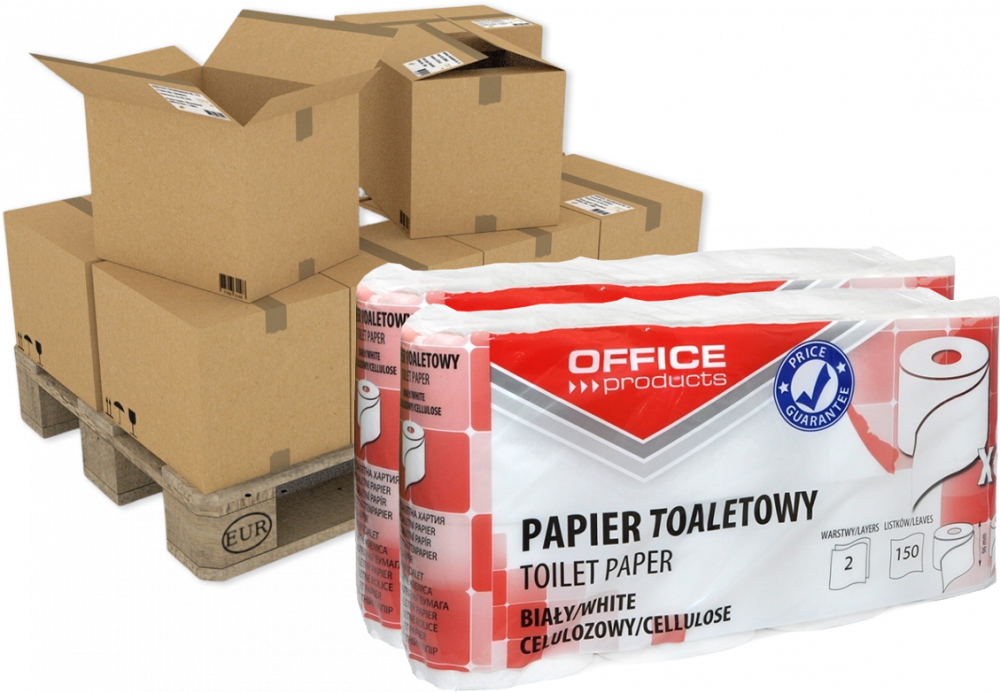 288x Papier toaletowy Office Products, 2-warstwowy, 15m, 8 rolek, biały