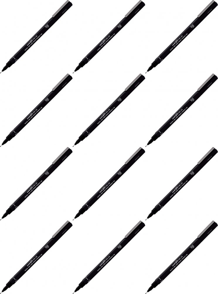 12x Cienkopis kreślarski Uni PIN-200, 0.5mm, czarny
