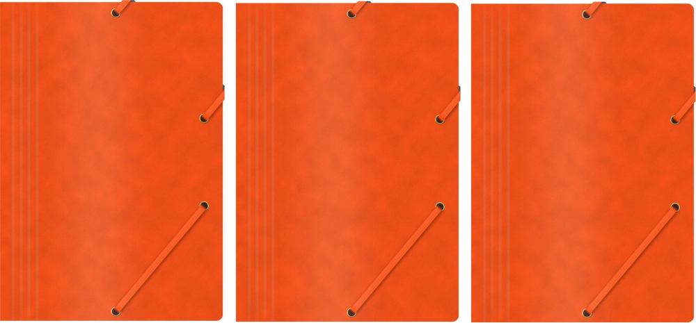 3x teczka z gumką Office Products, A4, 390g/m2, preszpanowa, pomarańczowy