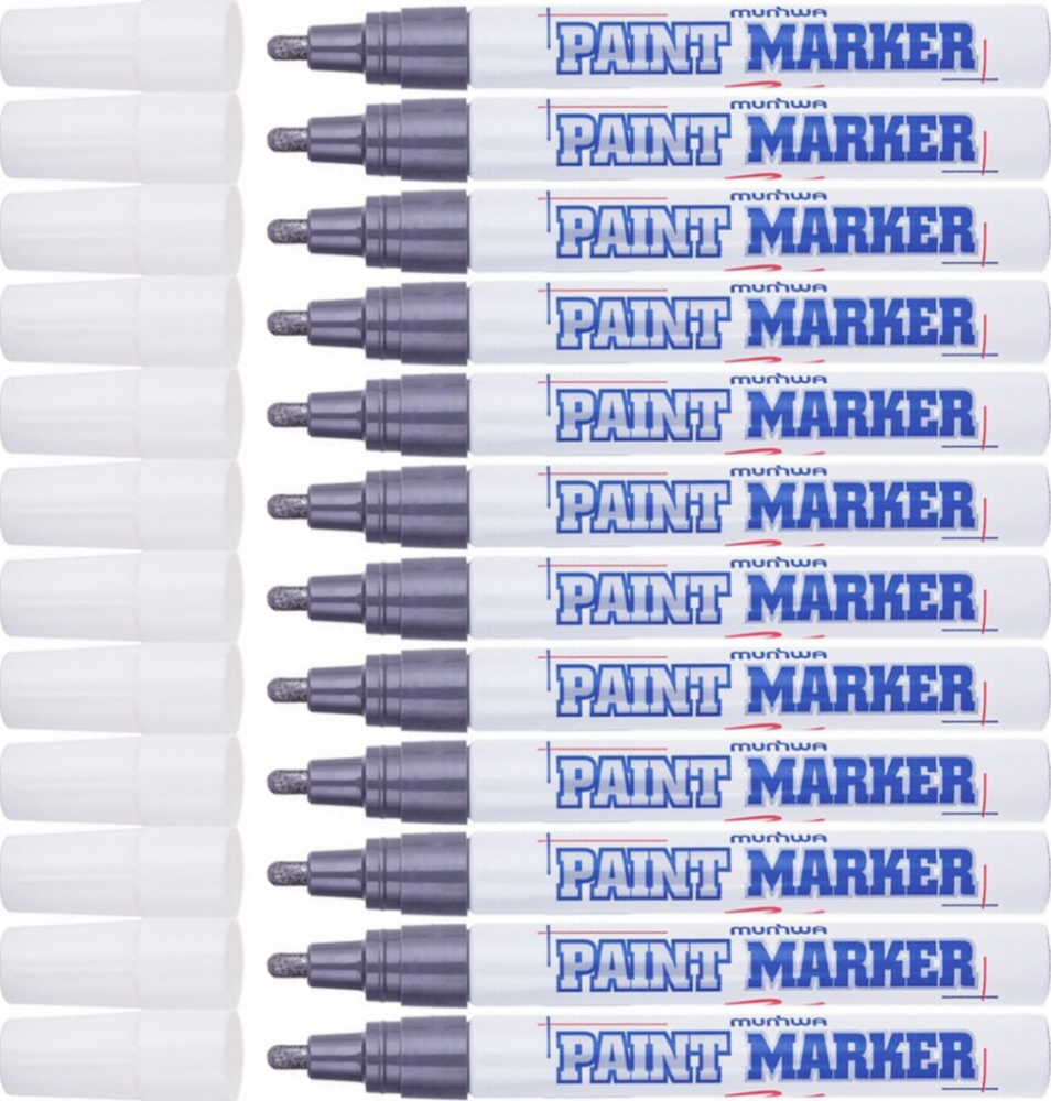 12x Marker olejowy MunHwa, okrągła, 4mm, srebrny