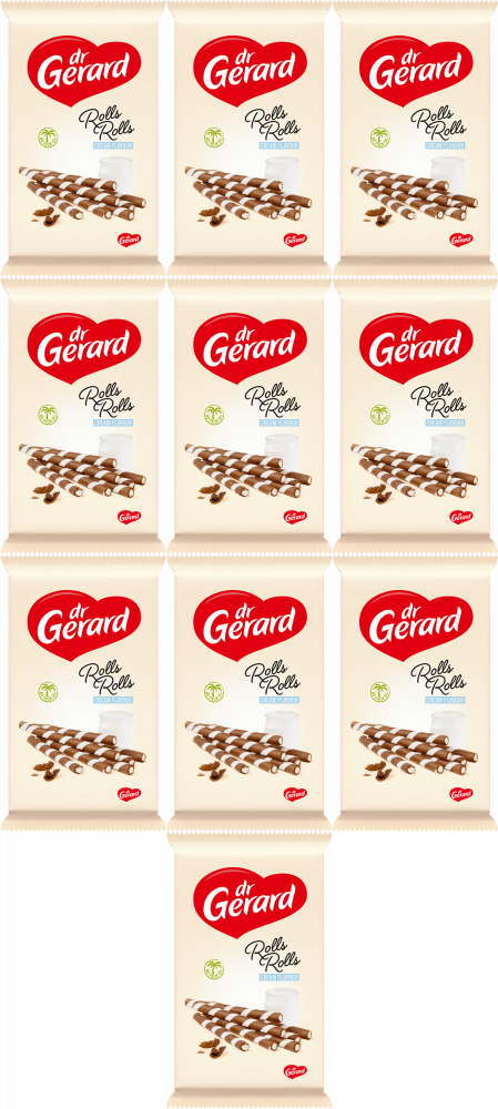10x Rurki waflowe Dr Gerard Rolls Rolls Cream Zebra, 144g