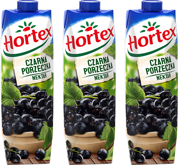 3x Sok czarna porzeczka Hortex, karton, 1l