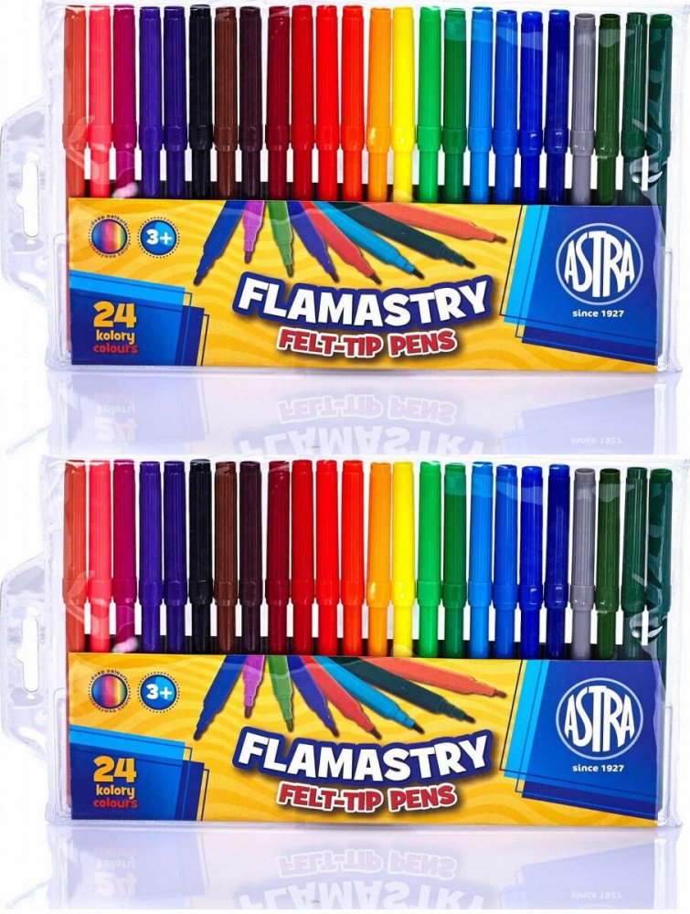 2x Flamastry Astra CX, 24 sztuki, mix kolorów