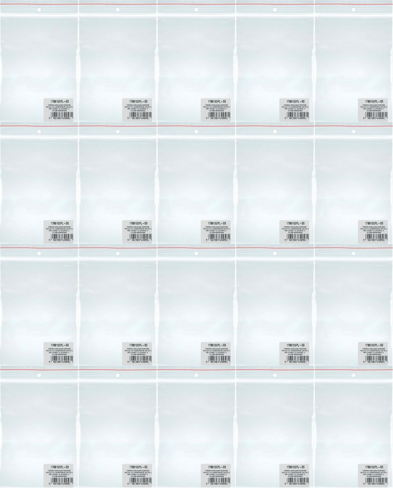 20x Woreczki strunowe Donau, 80x120mm, 100 sztuk, bezbarwny