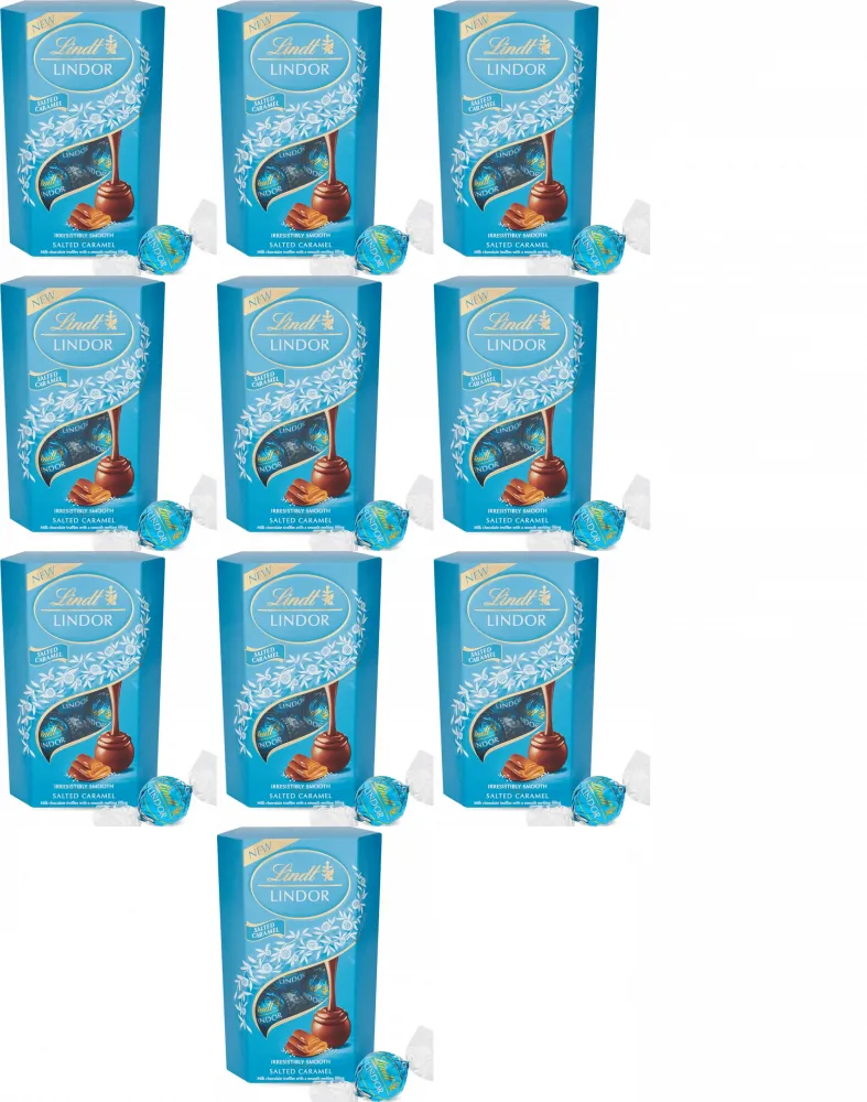 10x Praliny Lindt Lindor, czekoladowy z nadzieniem słony karmel, 200g