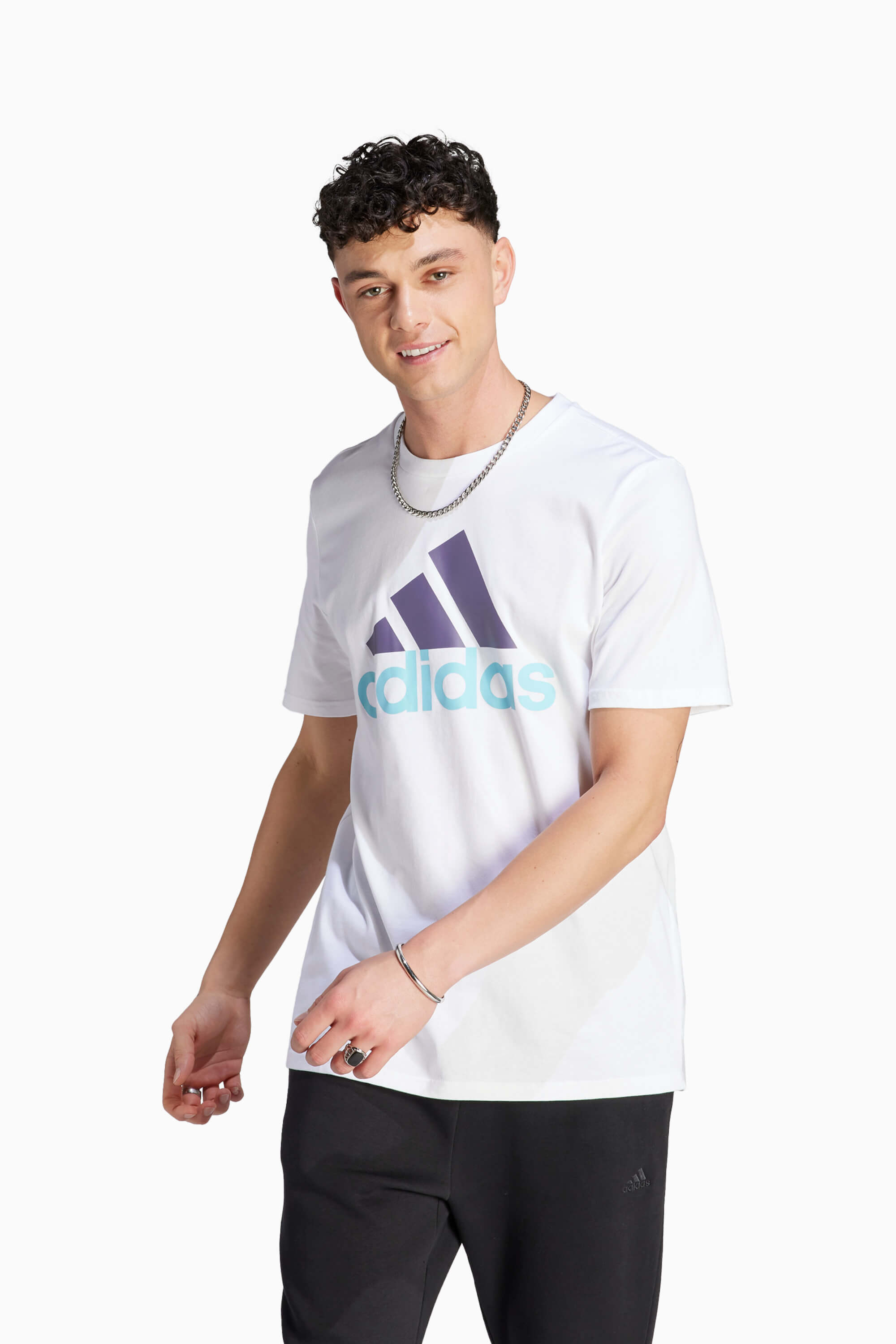Koszulka adidas Essentials Single Big Logo - Biały