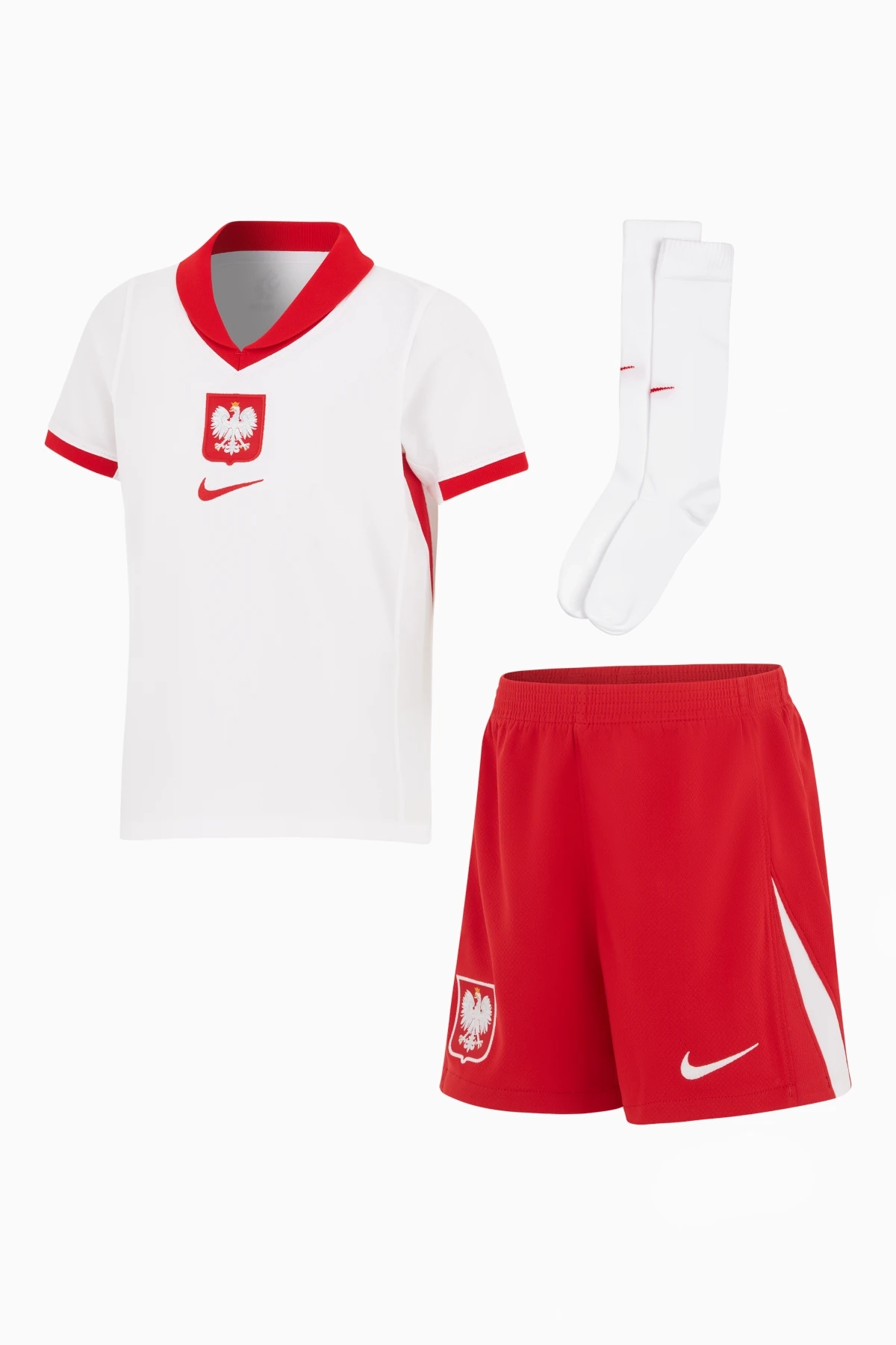 Komplet Reprezentacji Polski Nike 2024 Domowy Stadium Małe Dzieci - Biały