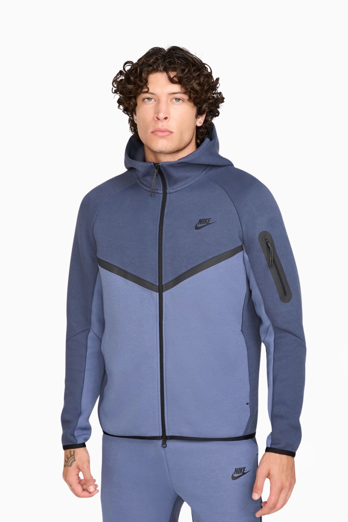 Bluza z kapturem Nike Sportswear Tech Fleece Windrunner - Niebieski