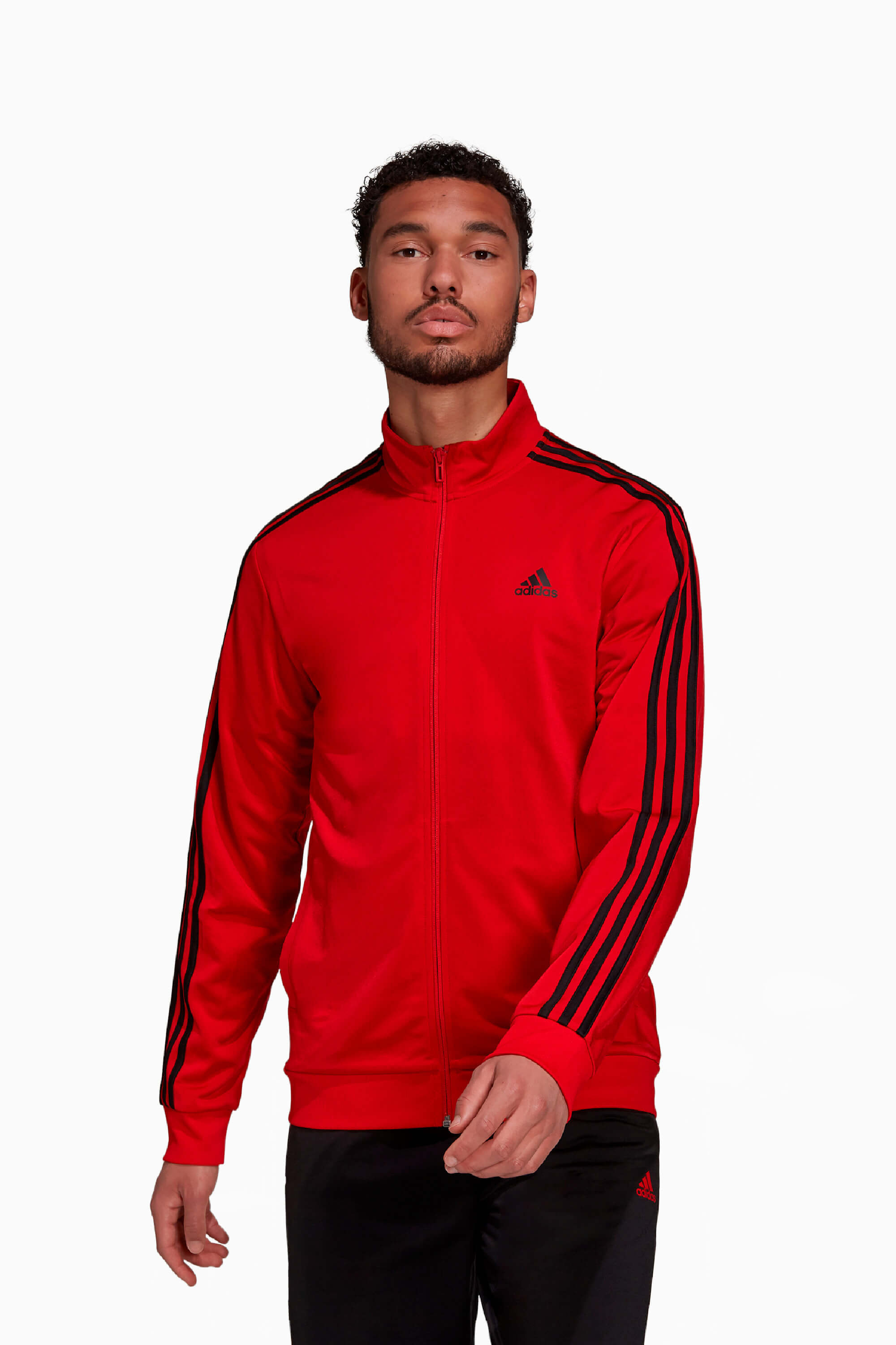 Bluza adidas Essentials Warm-Up 3S Track - Czerwony