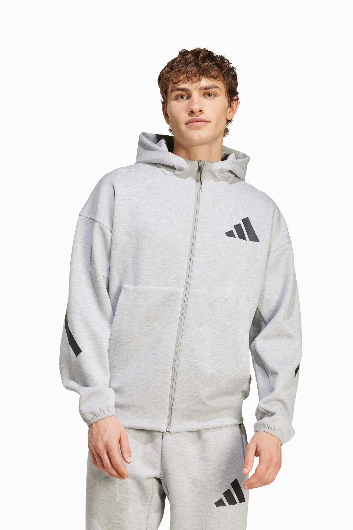 Bluza z kapturem adidas Z.N.E. Full-Zip - Szary