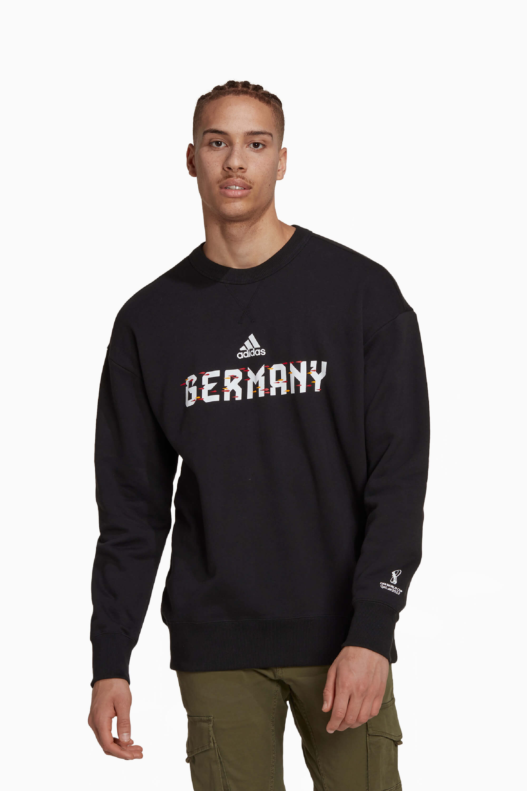 Bluza Reprezentacji Niemiec adidas World Cup 2022 Crew - Czarny