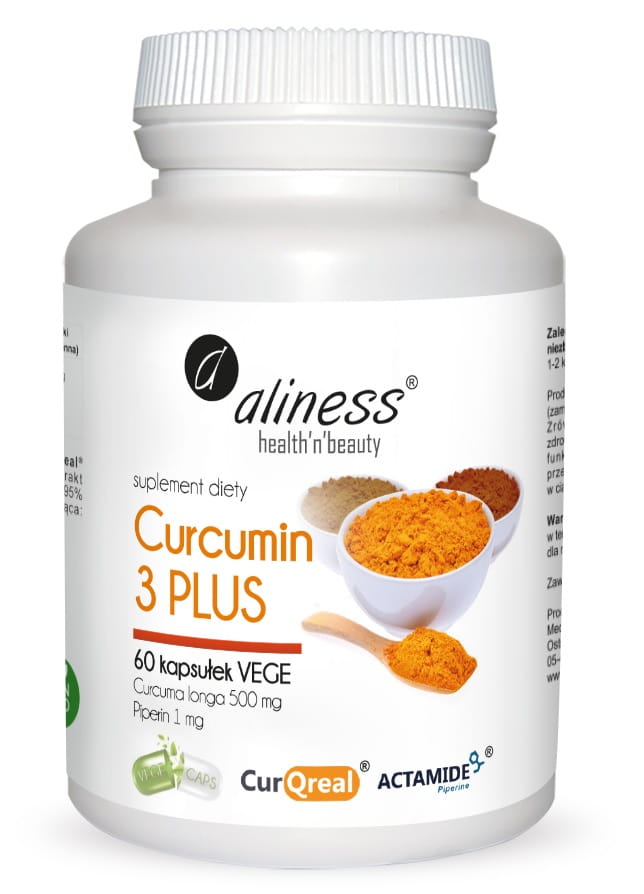 Curcumin 3 PLUS z piperyna 500 mg/1 mg x 60 VEGE kaps. Aliness