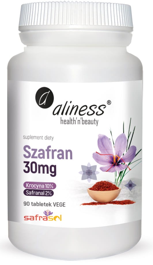Szafran Safrasol 2%/10% 30mg 90tabl. VEGE Aliness