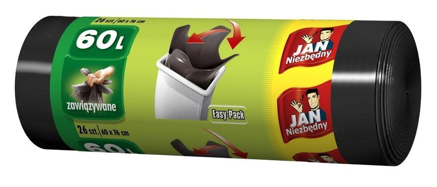 Worki na śmieci Easy Pack czarne 60l 26 sztuk