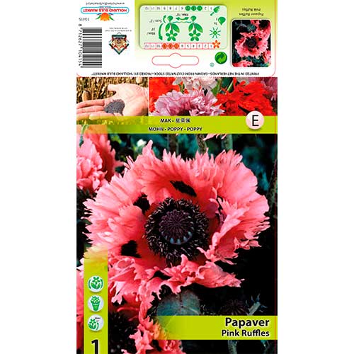 1 db, Kerti mák (Papaver) Pink Ruffles - Évelő: Mod de ambalare: 1 db