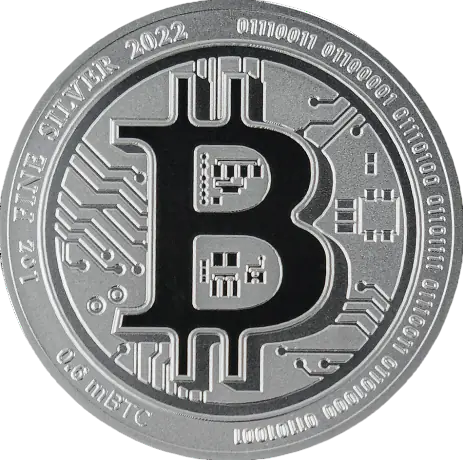 Srebrna moneta Bitcoin 1 uncja - wysyłka 24 h!