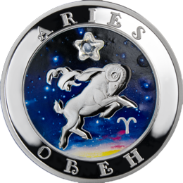 Srebrna moneta Znaki Zodiaku: Baran (Aries Abeh) - wysyłka 24 h!