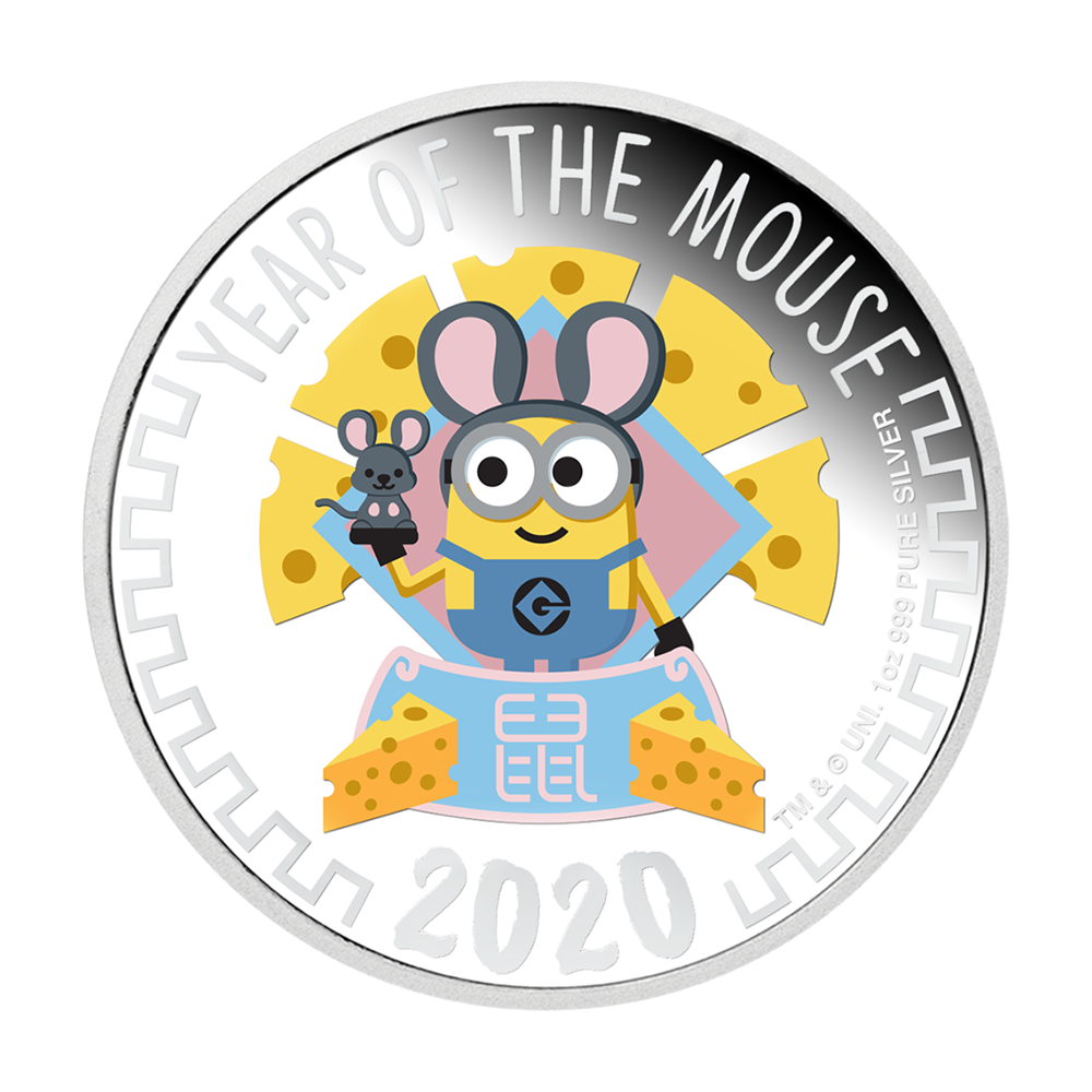 Srebrna moneta Minionki Rok Myszy 2020 - wysyłka 24 h!