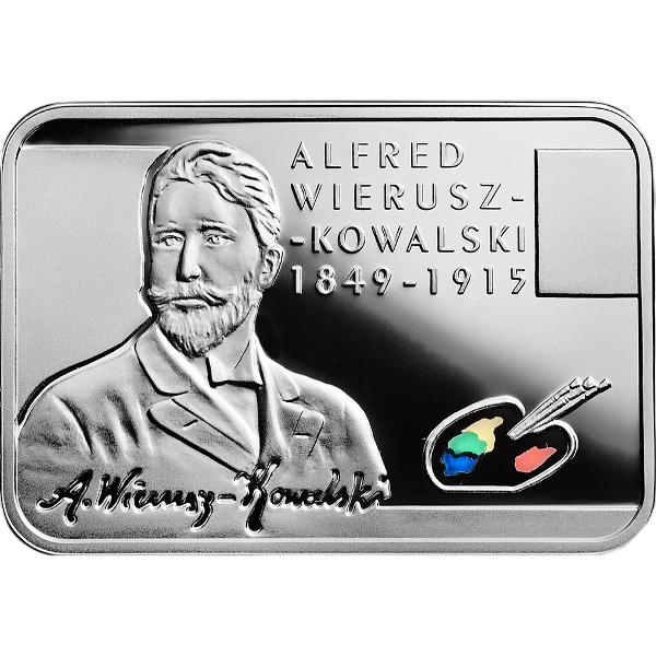 Srebrna moneta Polscy malarze XIX / XX wieku: Alfred Wierusz-Kowalski (1849-1915) - wysyłka 24 h!