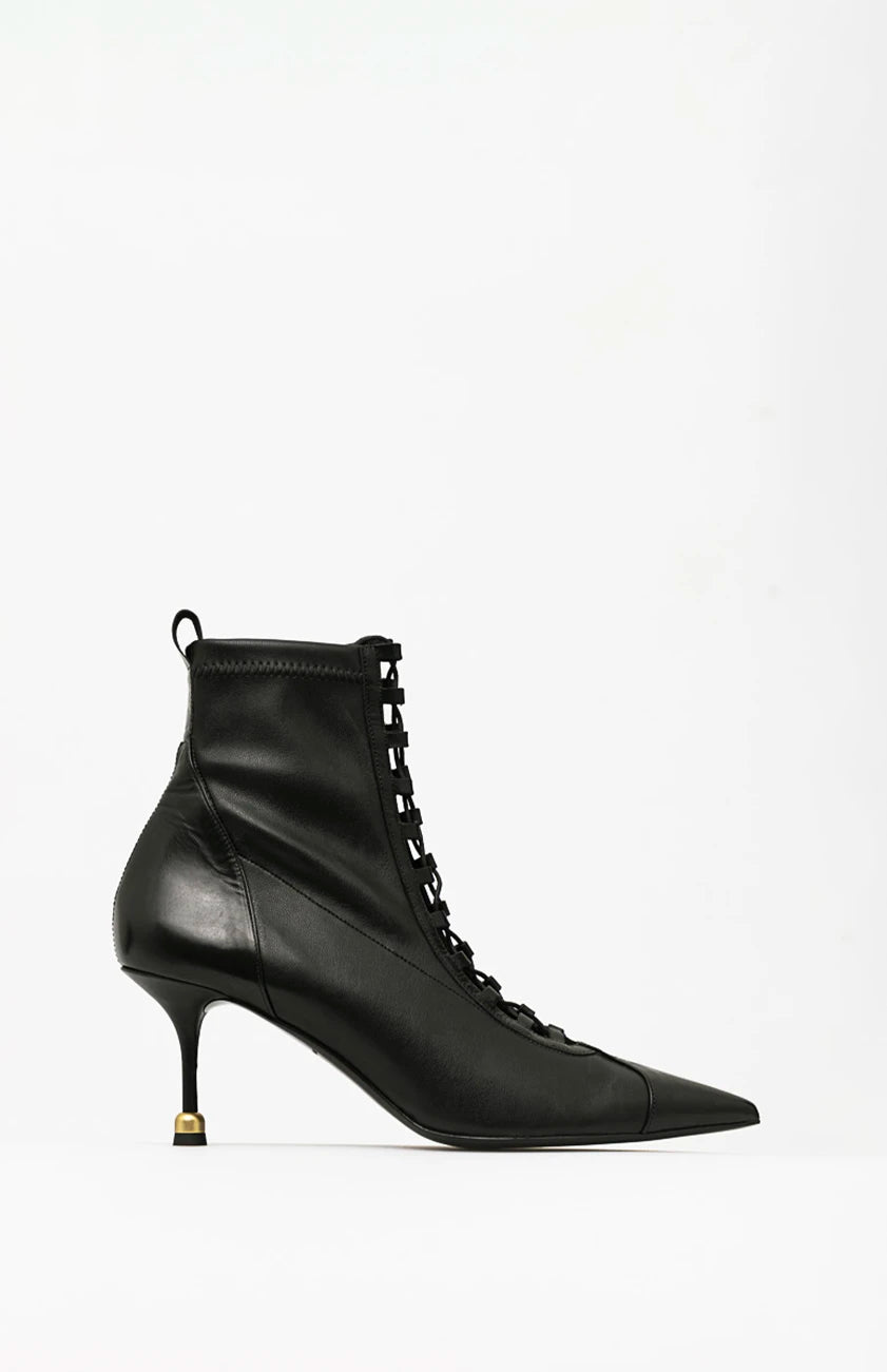 Skórzane botki damskie STEFANI DEEP BLACK 39 - Vanda Novak