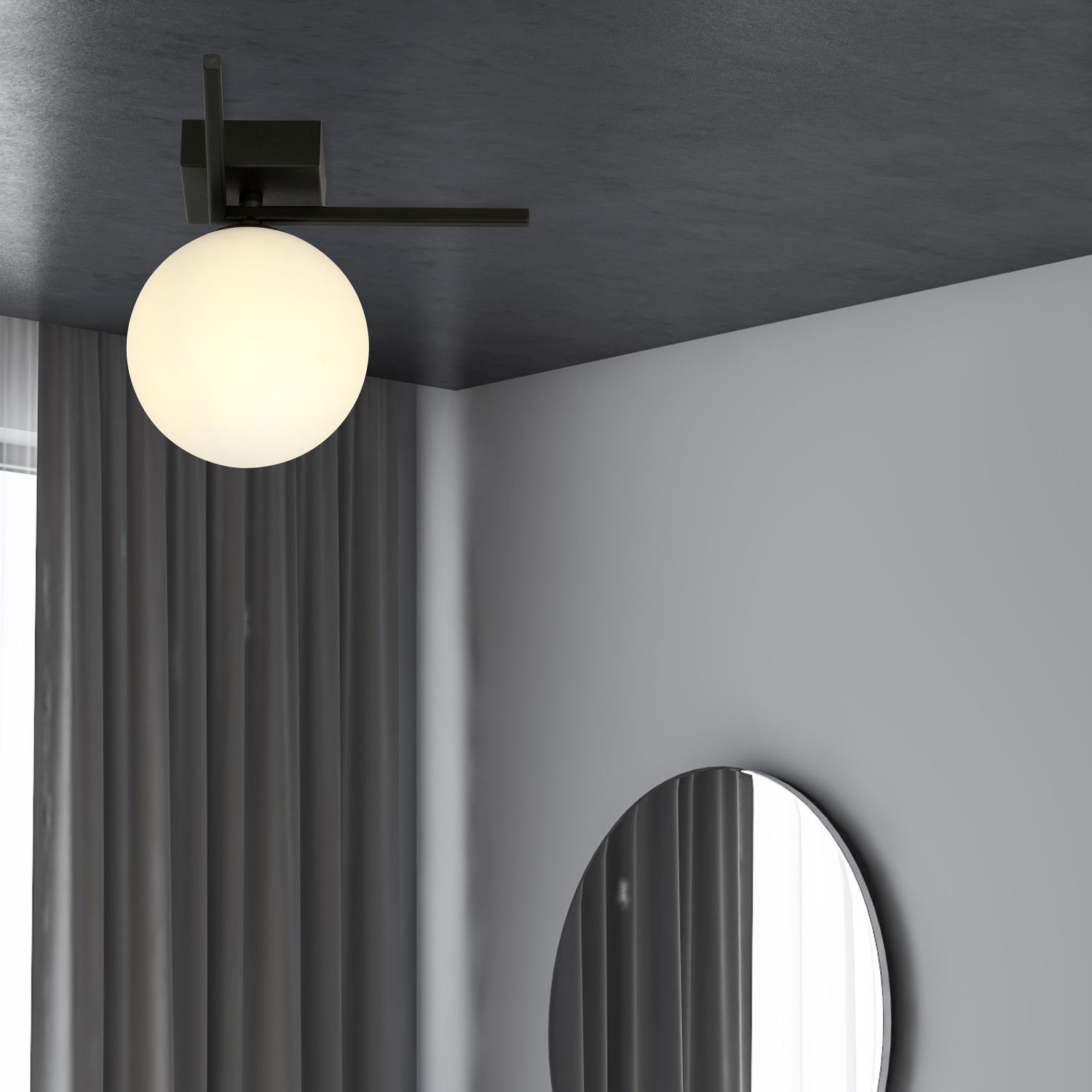 Emibig Imago lampa podsufitowa 1x10 W czarna-opal 1130/1G