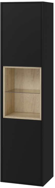 Excellent Tuto szafka boczna 160 cm wysoka czarny mat/dąb MLEX.0201.400.BKBL