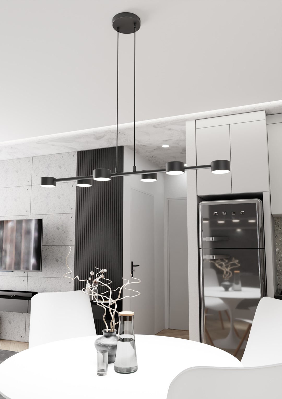Emibig Megara lampa wisząca 6x12 W czarna 1439/6