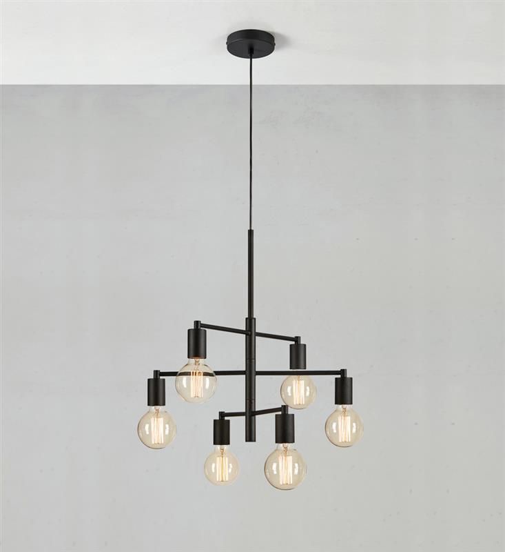 Markslöjd Cielo lampa wisząca 6x40 W czarna 108717