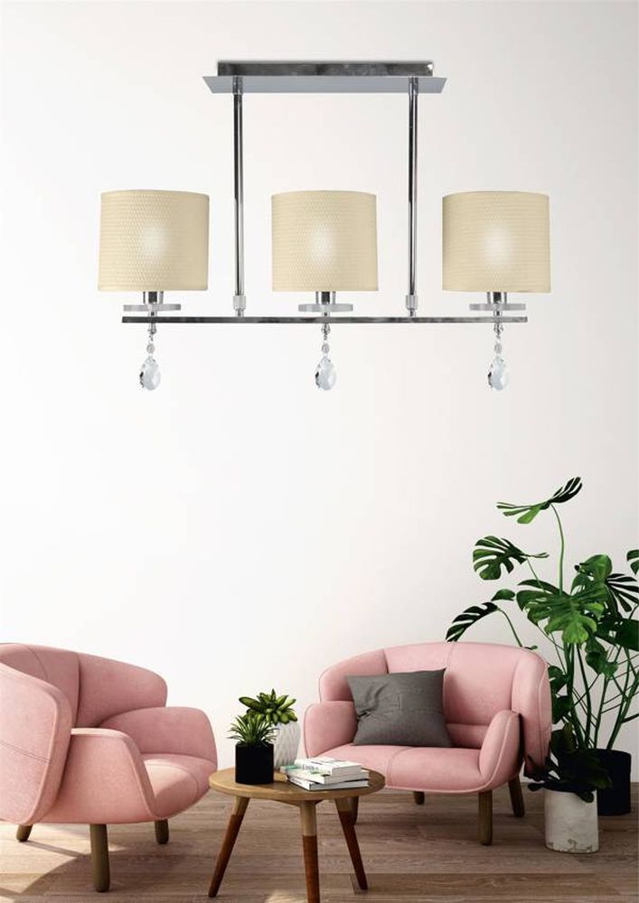 Candellux Estera lampa podsufitowa 3x40W kremowa/chrom 33-11510