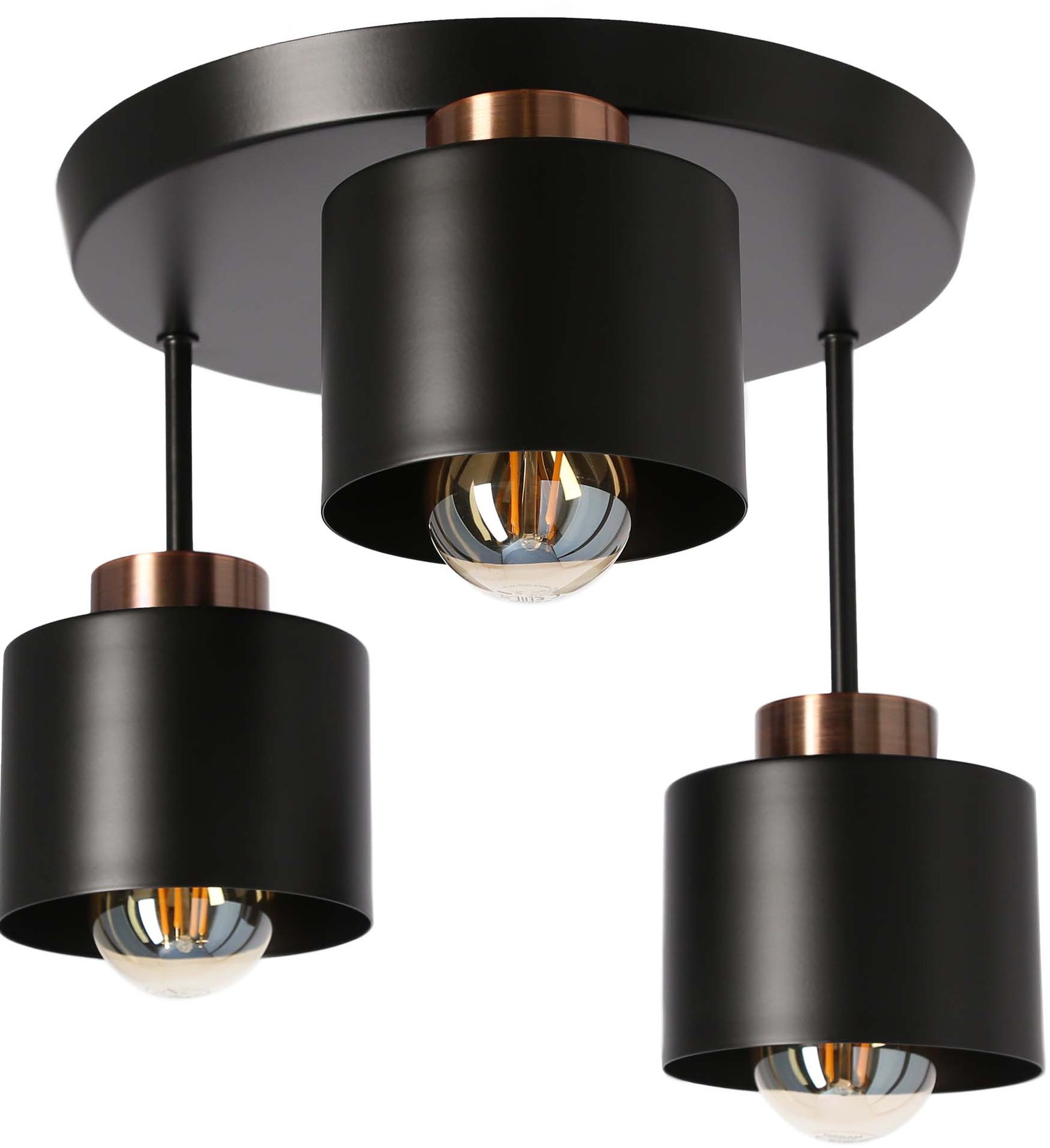 Candellux Olena lampa podsufitowa 3x60W czarna 33-79039