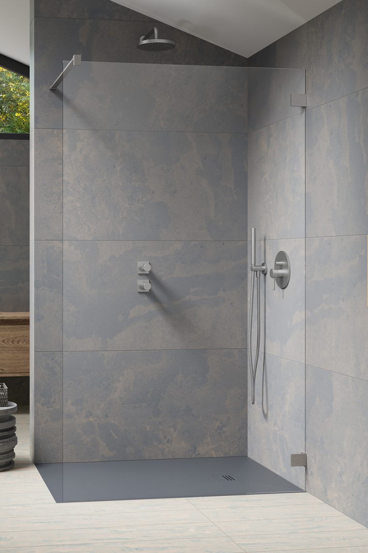 Radaway Essenza Pro Brushed Nickel Walk-In ścianka prysznicowa walk-in 80 cm nikiel szczotkowany/szkło przezroczyste 10103080-91-01