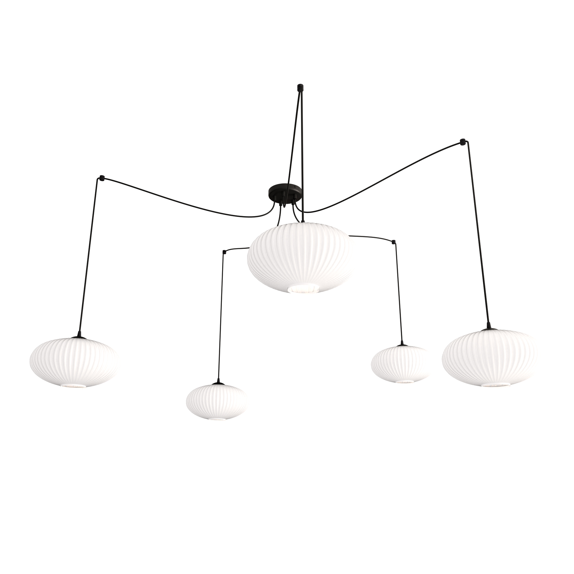 Emibig Origo lampa wisząca 5x15 W biała-czarna 1374/5