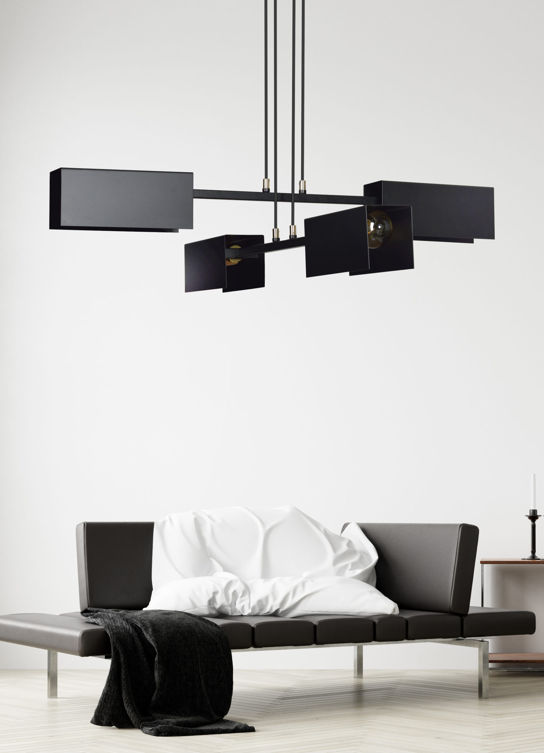 Emibig Tolos lampa wisząca 4x15 W czarna 633/4