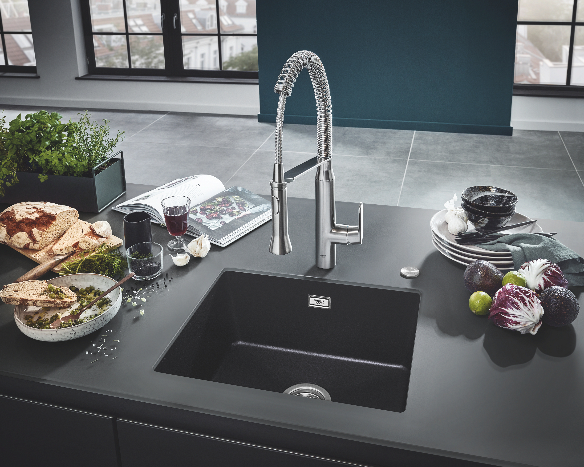 Grohe K700 zlewozmywak granitowy 53,3x45,7 cm czarny 31654AP0 - Wysyłka w 24h