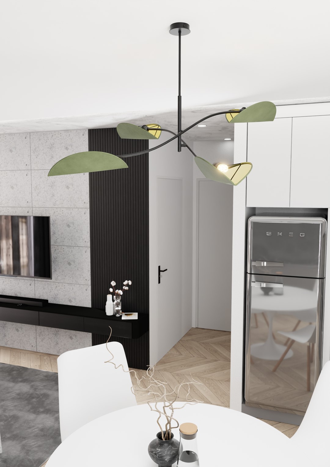 Emibig Lotus lampa wisząca 4x10 W zielona 1461/4