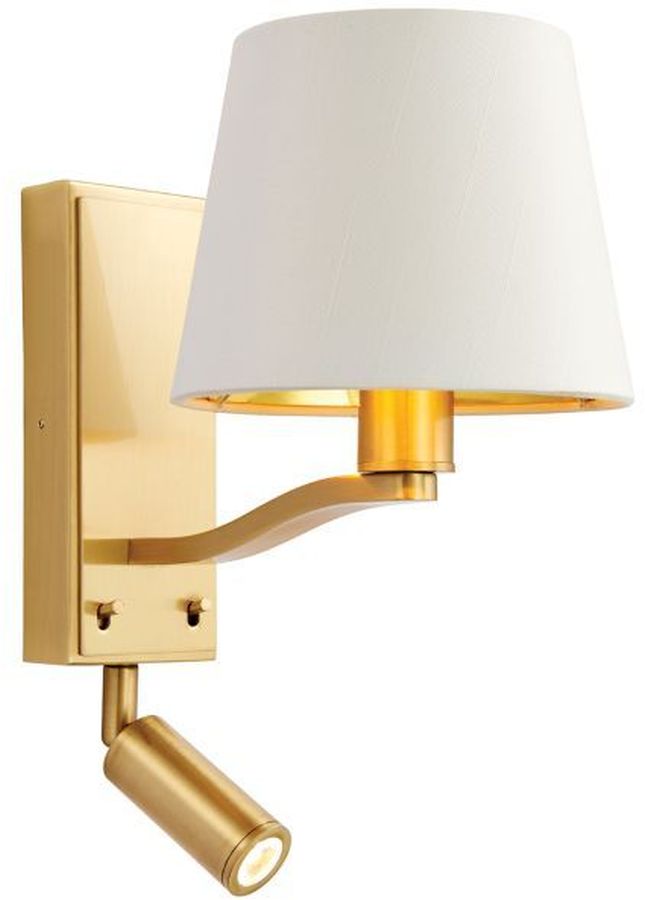 Endon Harvey kinkiet 1x40W/1x3W biały/złoty 69092
