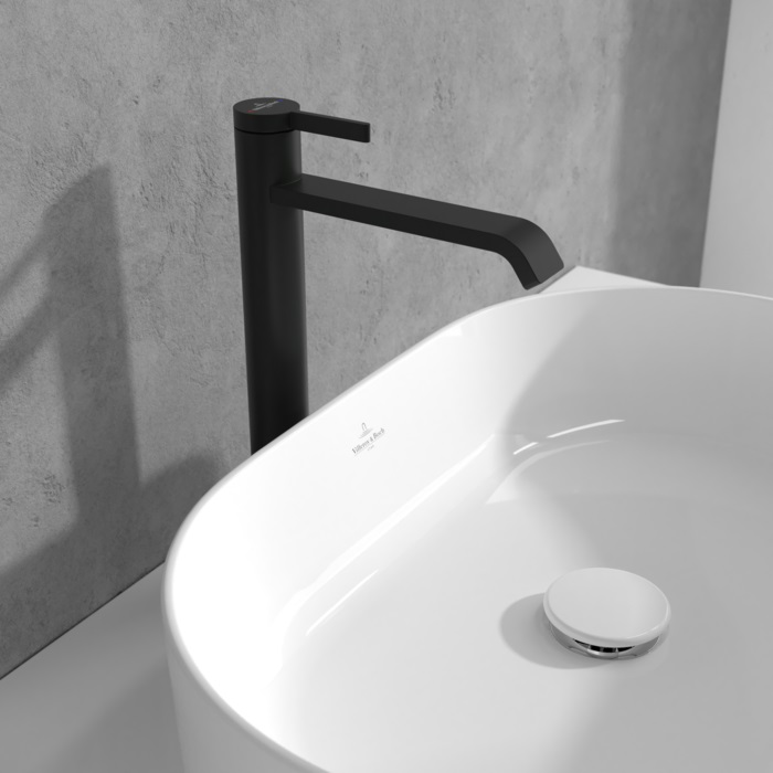 Villeroy & Boch Dawn bateria umywalkowa stojąca czarny mat TVW106106152K5