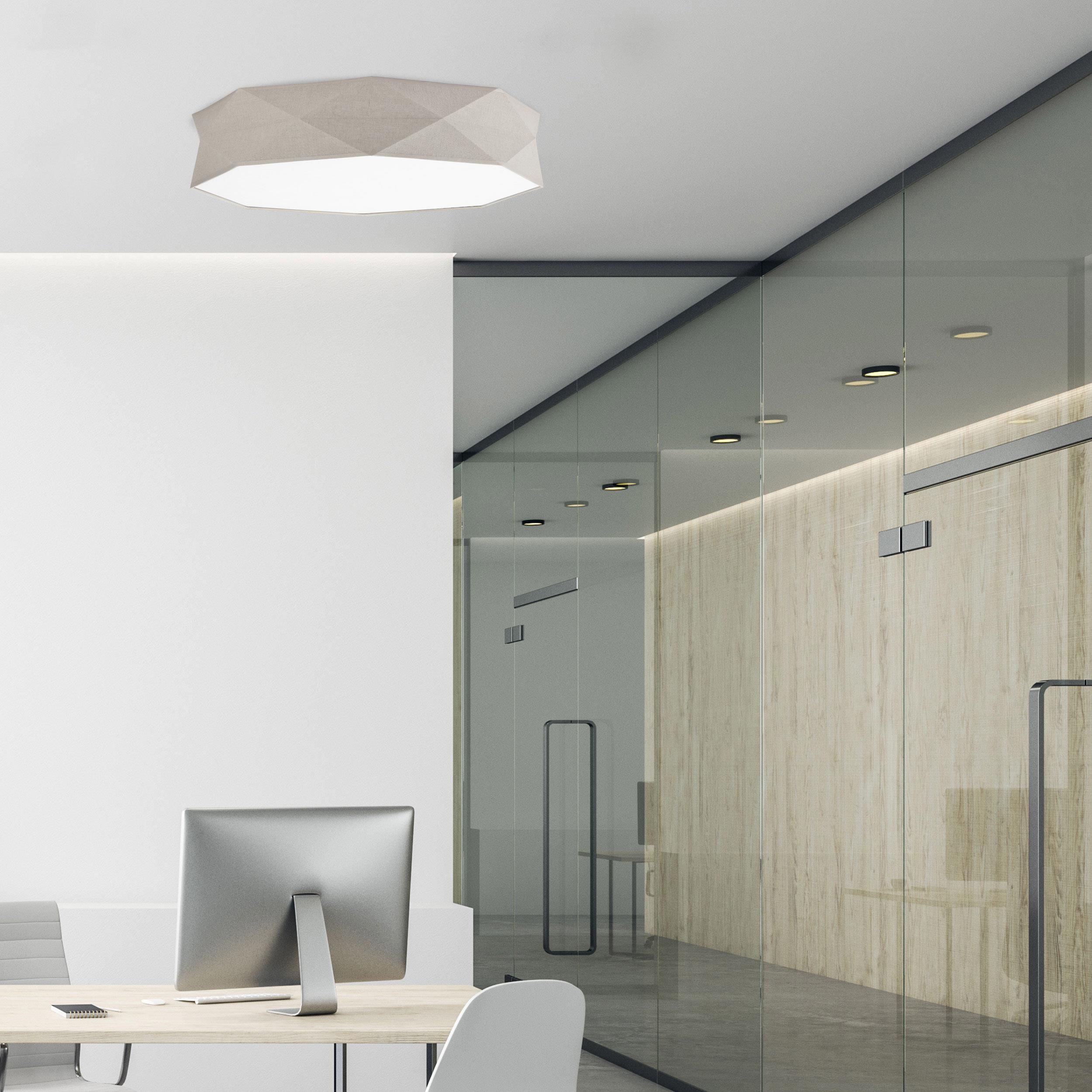 TK Lighting Kantoor plafon 6x15W beżowy/biały 6196