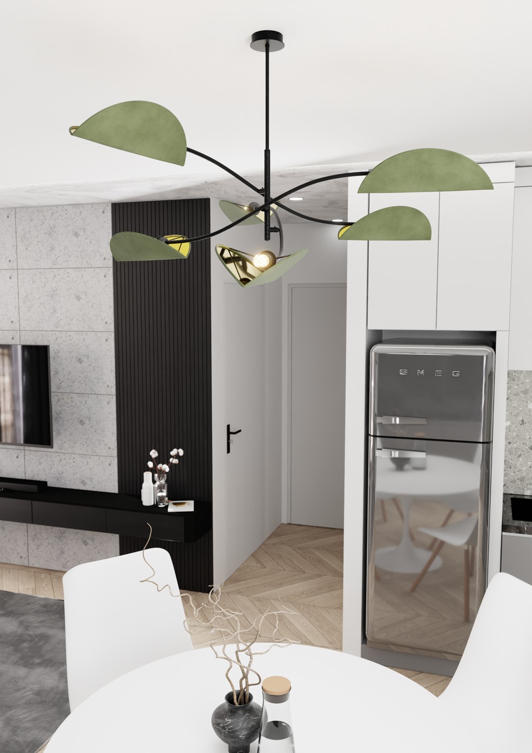 Emibig Lotus lampa wisząca 6x10 W zielona 1461/6