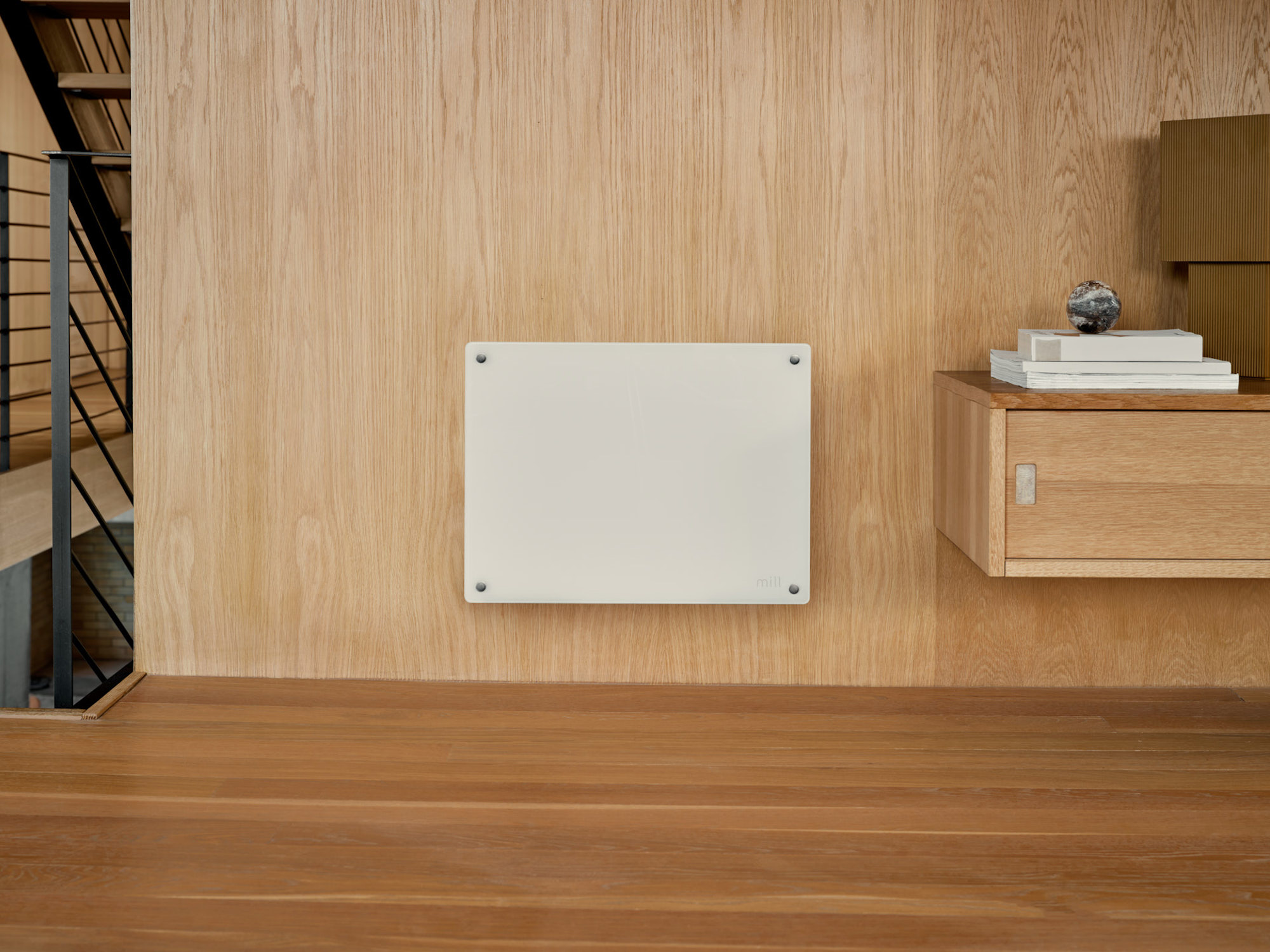 Mill Glass grzejnik konwektorowy 400 W z wyświetlaczem LED biały GL400WIFI3