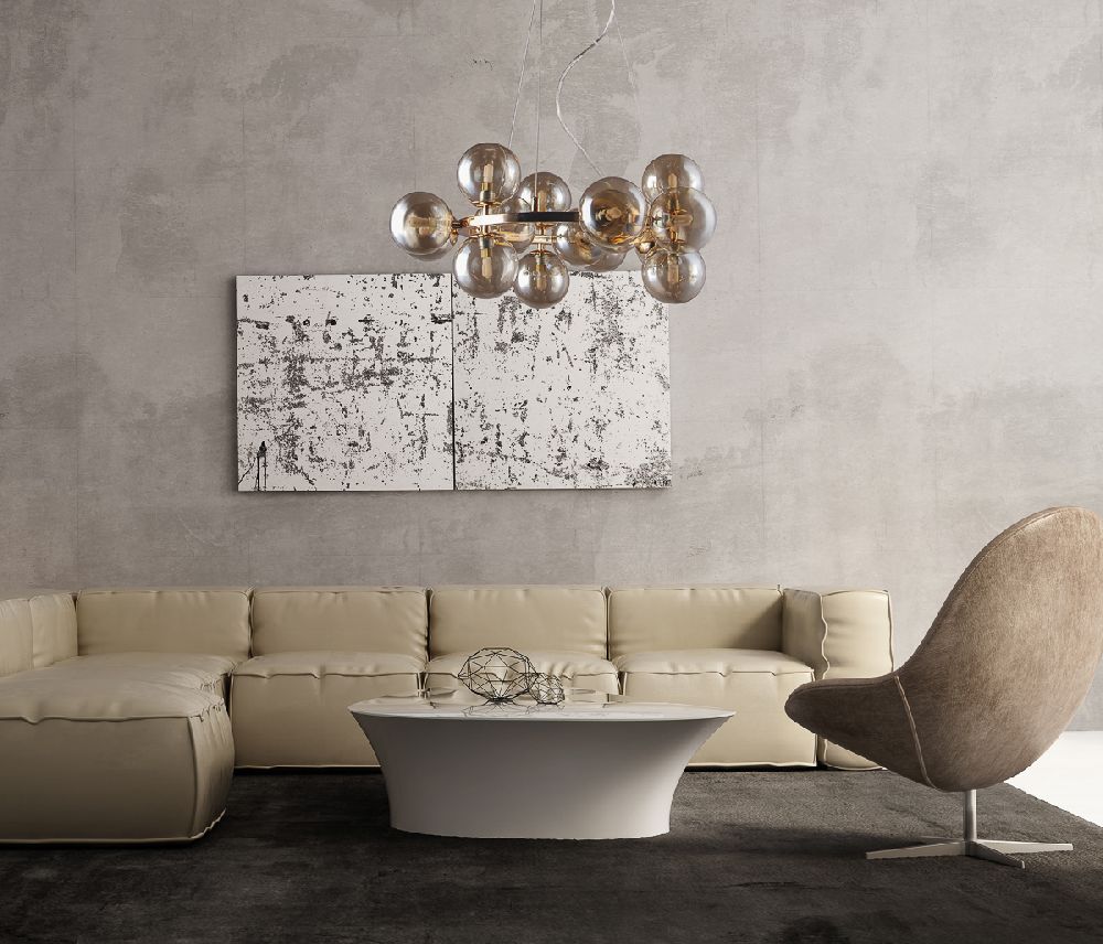 Italux Marbelio lampa wisząca 15x28 W złota PND-6161-15 GO+CO