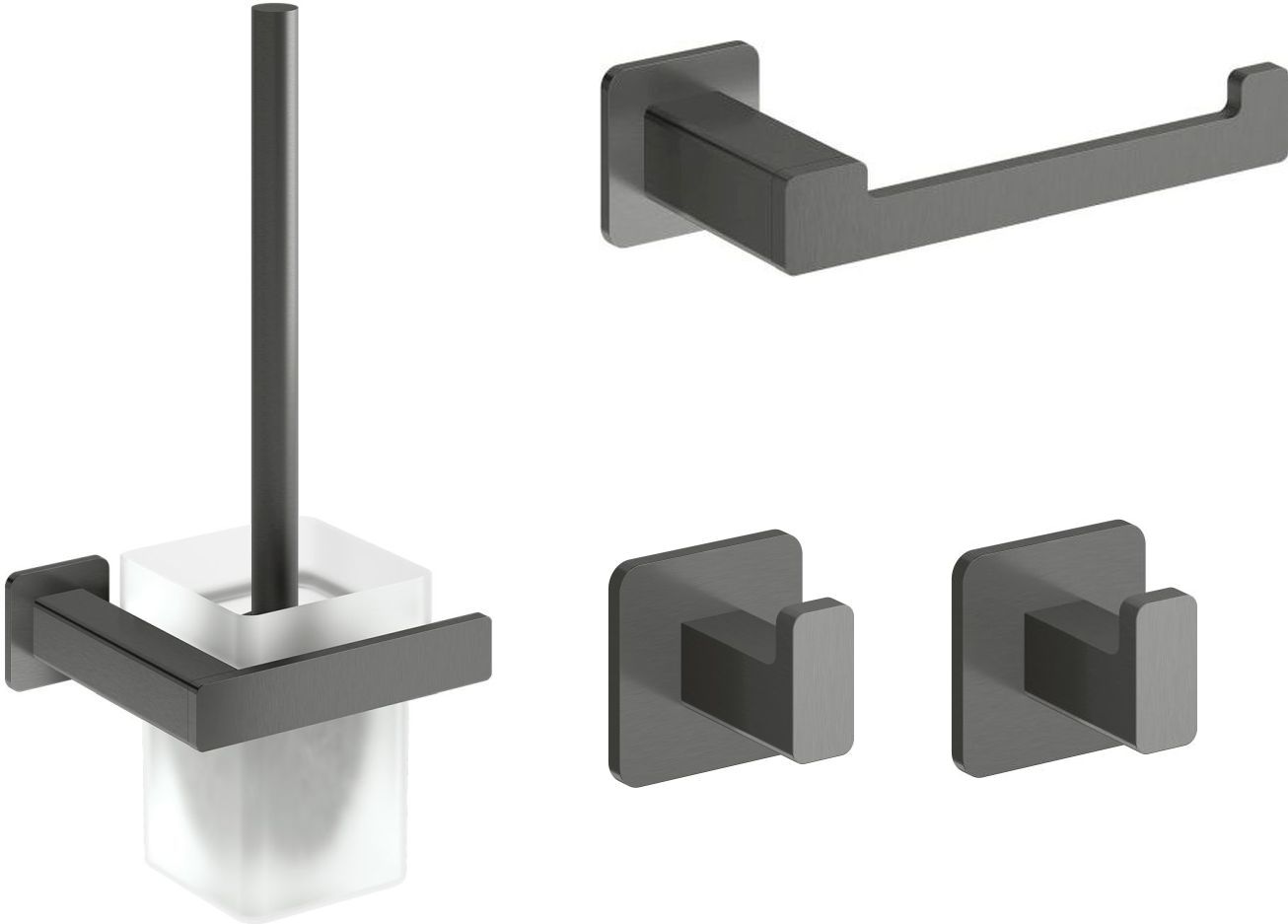 Zestaw Omnires Nelson zestaw akcesoriów łazienkowych grafit (NL80620GR, NL80510GR, NL80115GR, NL80115GR)