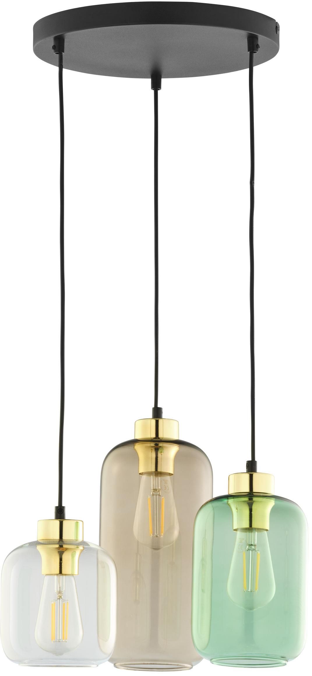 TK Lighting Marco lampa wisząca 3x15W czarna/zielona/brązowa 3325