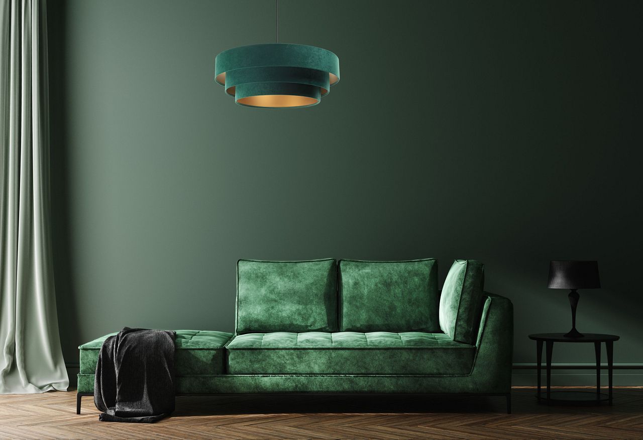 BPS Koncept Triniti lampa wisząca 1x60 W zielona-złota 050-003-60